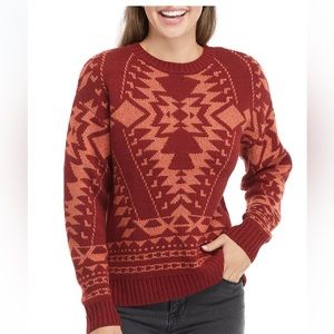 Wonderly Aztec Print Crewneck Sweater Size Medium